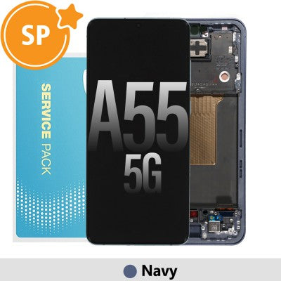Tecguru-Samsung Galaxy A55 5G A556B OLED Screen Replacement Digitizer with Frame GH82-34305C (Service Pack)-Lemon