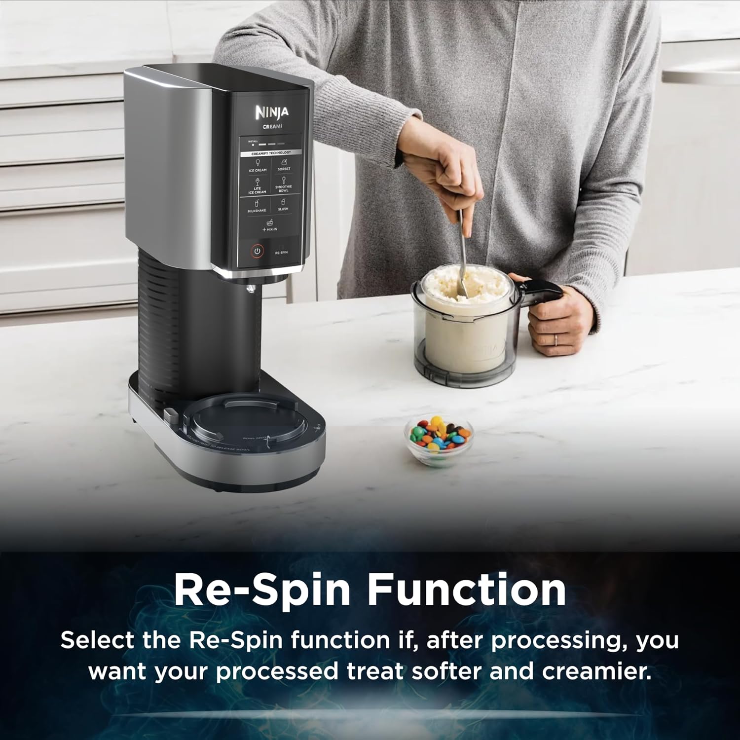 Ninja CREAMi Ice Cream Maker NC300ANZ | Frozen Dessert Machine | Gelato, Sorbet, Milkshake & Frozen Yoghurt Maker | Cloud Silver