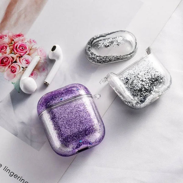 AirPods Case Glitter Liquid Cover Protector Air Pods Bumper Hard Coque Etui For Airpods Gen 2 Gen 1