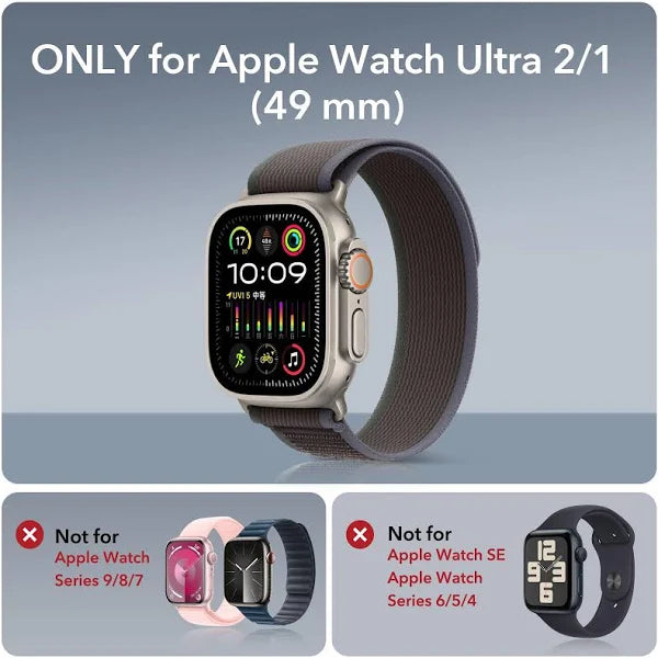 PBuddy 9H Tempered Glass Screen Protector for Apple Watch Ultra 49mm - Black (Frame)