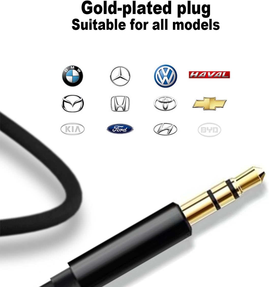 IPhone to 3.5mm Car AUX Stereo Audio Cable, Lightning to 3.5mm Nylon AUX Adapter Compatible with IPhone 14/13 Pro/12/11/XS/XR/X 8 7/iPad to Home Stereo/Speaker/Headphone