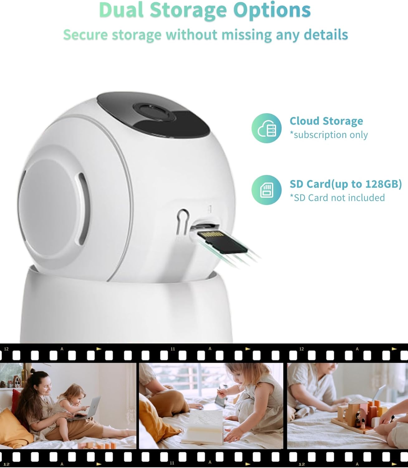 uniarch Indoor Security Camera Pan/Tilt 1080P, Uho-S1, 360 Degree Home Camera with App, Night Vision, Smart Motion Detection Auto Tracking, 2-Way Audio, Pet Camera