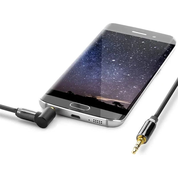 Lenyes AX87 Car L Shape Aux Cable Stereo 3.5 Mm Male To Male Gold Plated Aux Audio Cable Stereo Audio Cable For Smartphones
