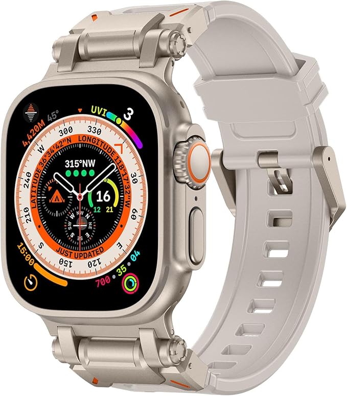 Sport Band for Apple Watch Ultra/Ultra 2 – 49mm / 45mm / 44mm / 42mm Durable Silicone Strap with Metal Connector