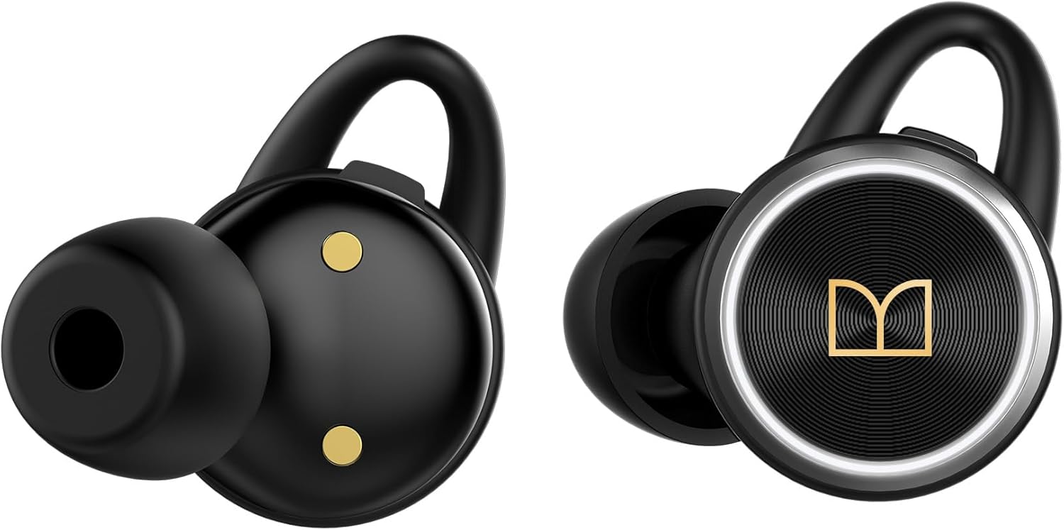 Monster Clarity 101 AirLinks Bluetooth Earbuds, in-Ear Wireless Headphones with Rotating Metal Charging Case, Bluetooth 5.0, with USB-C Charging Case, Clear Call,Deep Bass for Sports