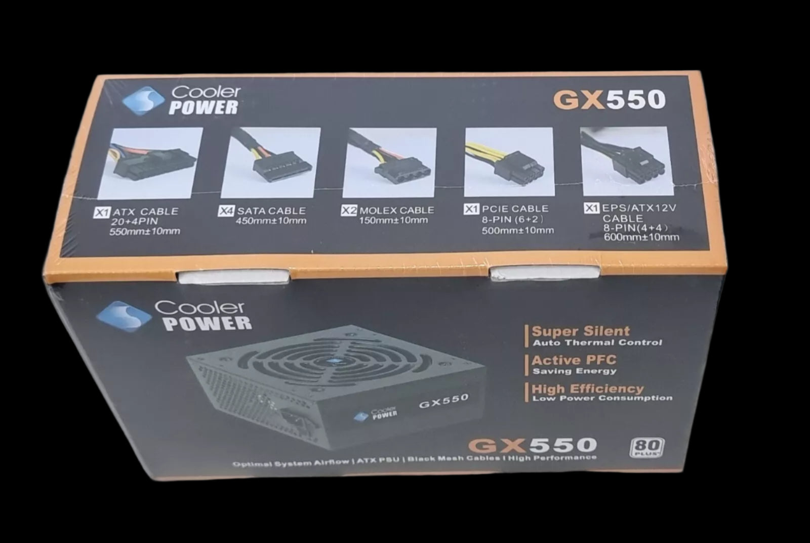 Cooler Power GX550 eXtreme 550W ATX Power Supply - 80 Plus, 6pin & 8pin PCIe