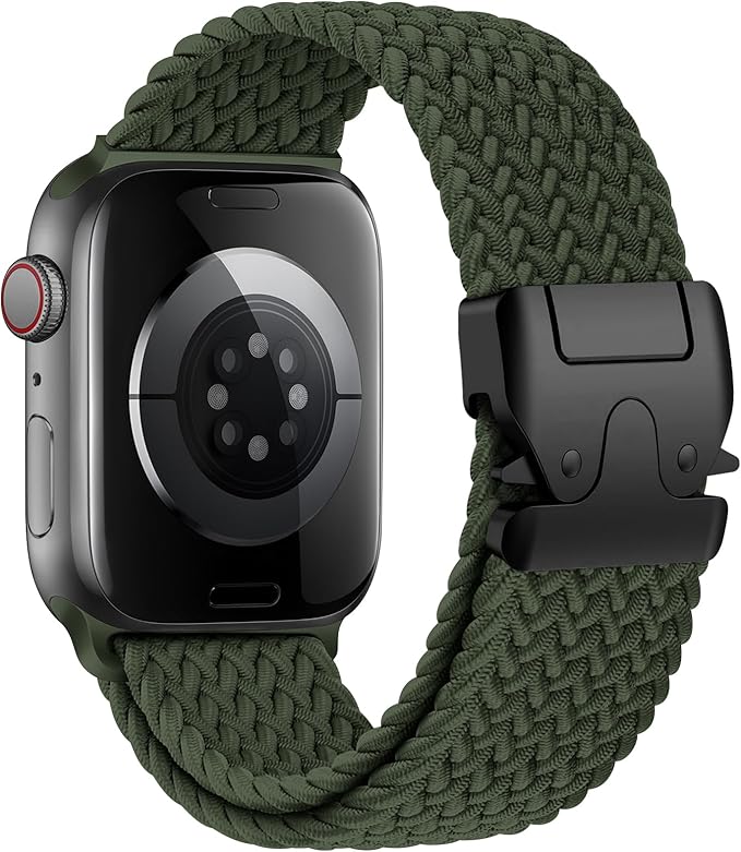 Braided Solo Loop Apple Watch Band – Parachute Buckle Nylon Strap for 49mm, 46mm, 45mm, 44mm, 42mm