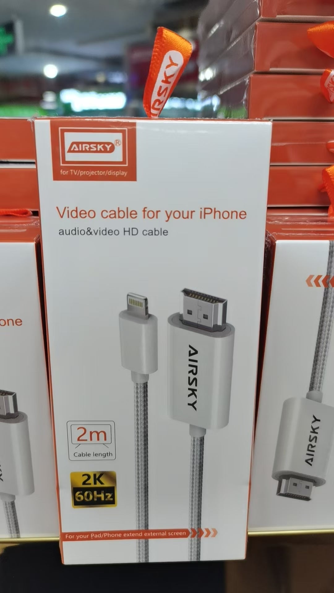 AIRSKY HDMI Cable for iPhone Digital AV Adapter 2k 60hz HD Video Sync Screen Connector