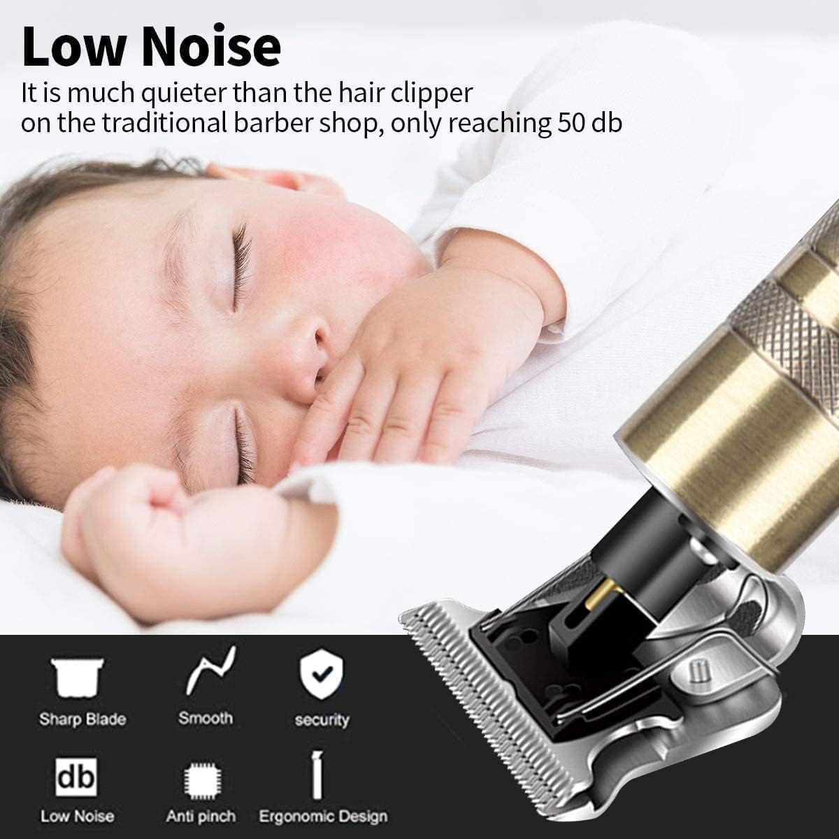 Pbuddy Multifunctional Beard Trimmer Hair Clippers Shaving and Barber Professional Barber Manganese Steel Blade Push Shear Barber Small Steel Gun (Copper 1)