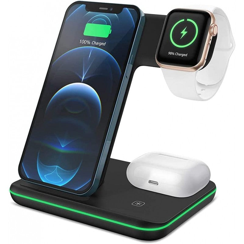 Wireless Charger 3 In 1 15W Fast Wireless Charging Station iPhone / iWatch and Airpod 2, Airpod Pro
