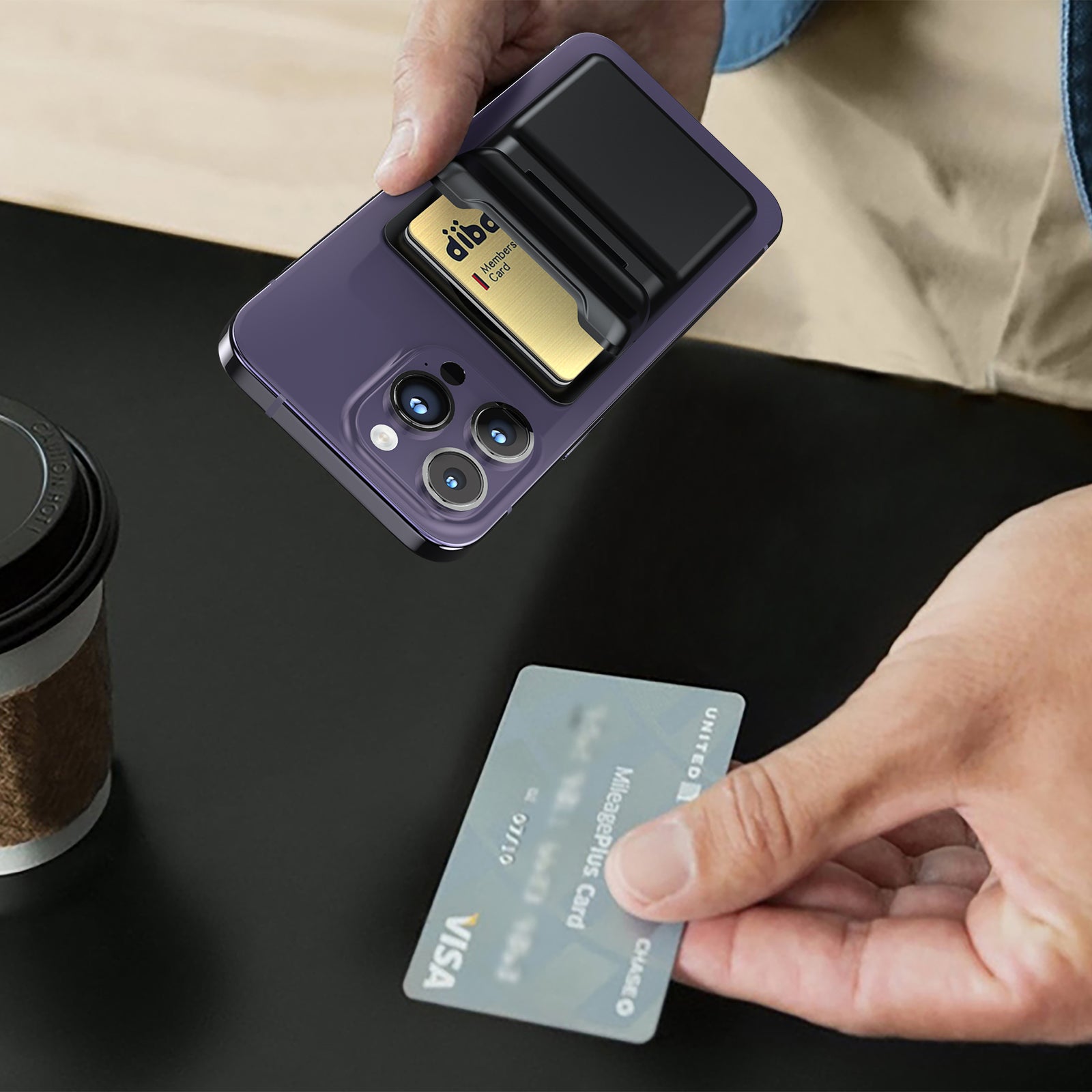 MagSafe Detachable Wallet with Adjustable Stand - Black