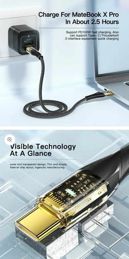 Pbuddy 100W 60W USB C To Type C | Fast Charge Cable - Power Delivery PD Data Cord