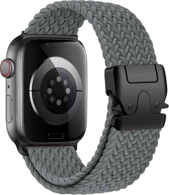 Braided Solo Loop Apple Watch Band – Parachute Buckle Nylon Strap for 49mm, 46mm, 45mm, 44mm, 42mm