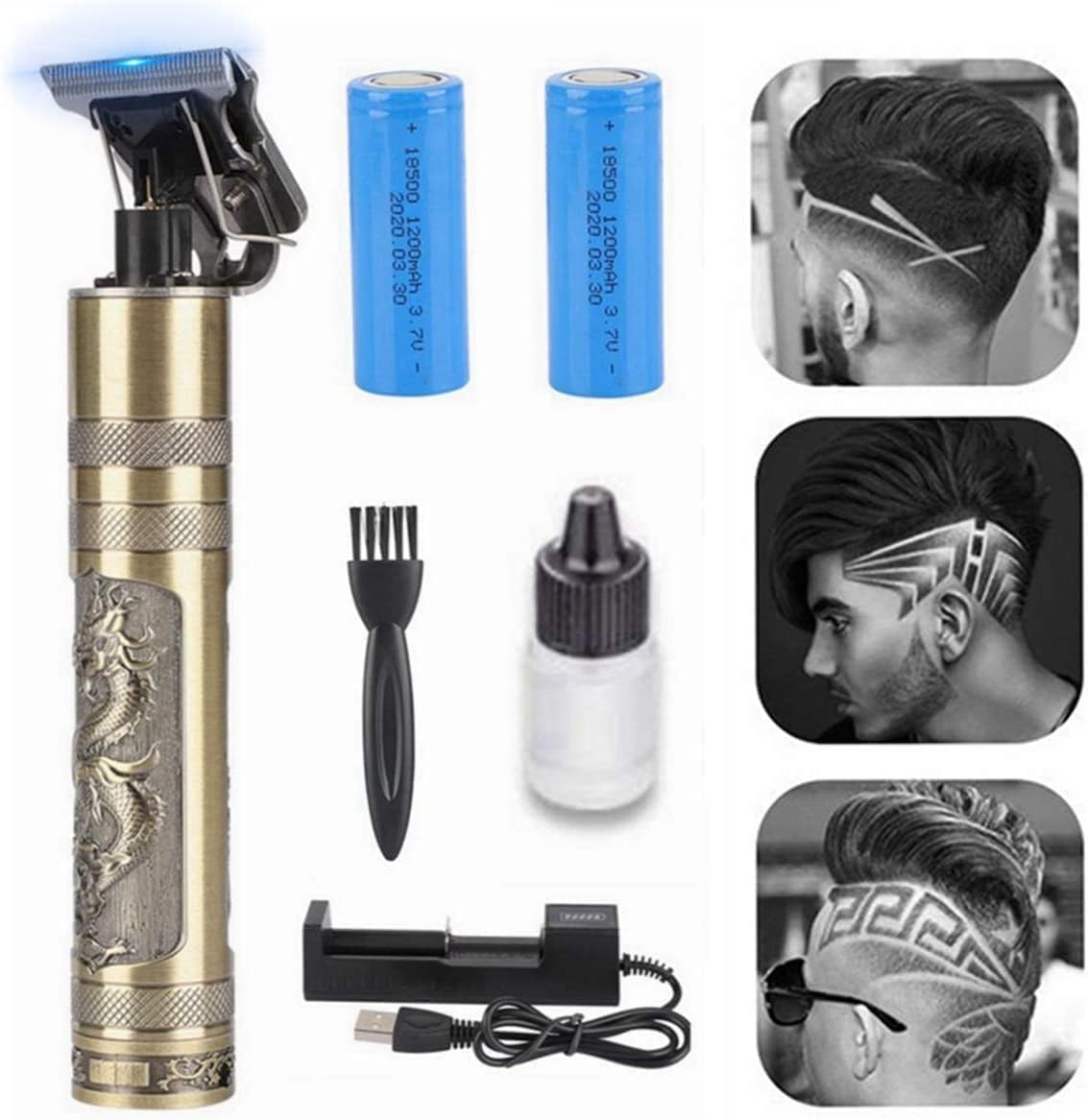 Pbuddy Multifunctional Beard Trimmer Hair Clippers Shaving and Barber Professional Barber Manganese Steel Blade Push Shear Barber Small Steel Gun (Copper 1)