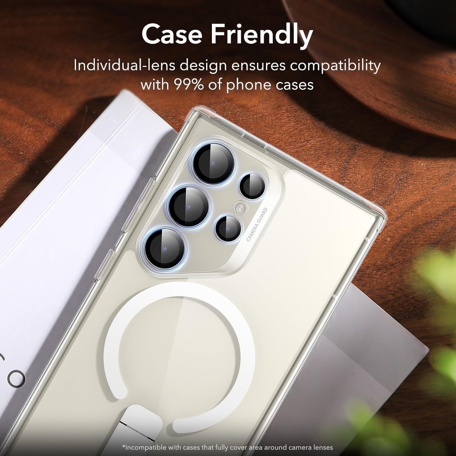 Samsung Galaxy S25 Ultra Camera Lens Protector – Individual Ultra-Thin Tempered Glass with Aluminum Edging, Case-Friendly (1 Set, Clear)