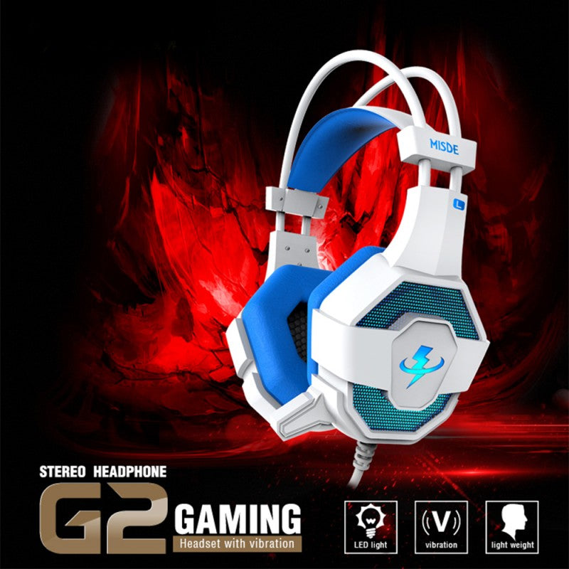 MISDE A8 Gaming Headset With 7.1 Surround Sound Stereo Headphones With LED Light Soft Memory Earmuffs - Black