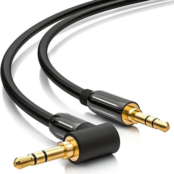 Lenyes AX87 Car L Shape Aux Cable Stereo 3.5 Mm Male To Male Gold Plated Aux Audio Cable Stereo Audio Cable For Smartphones