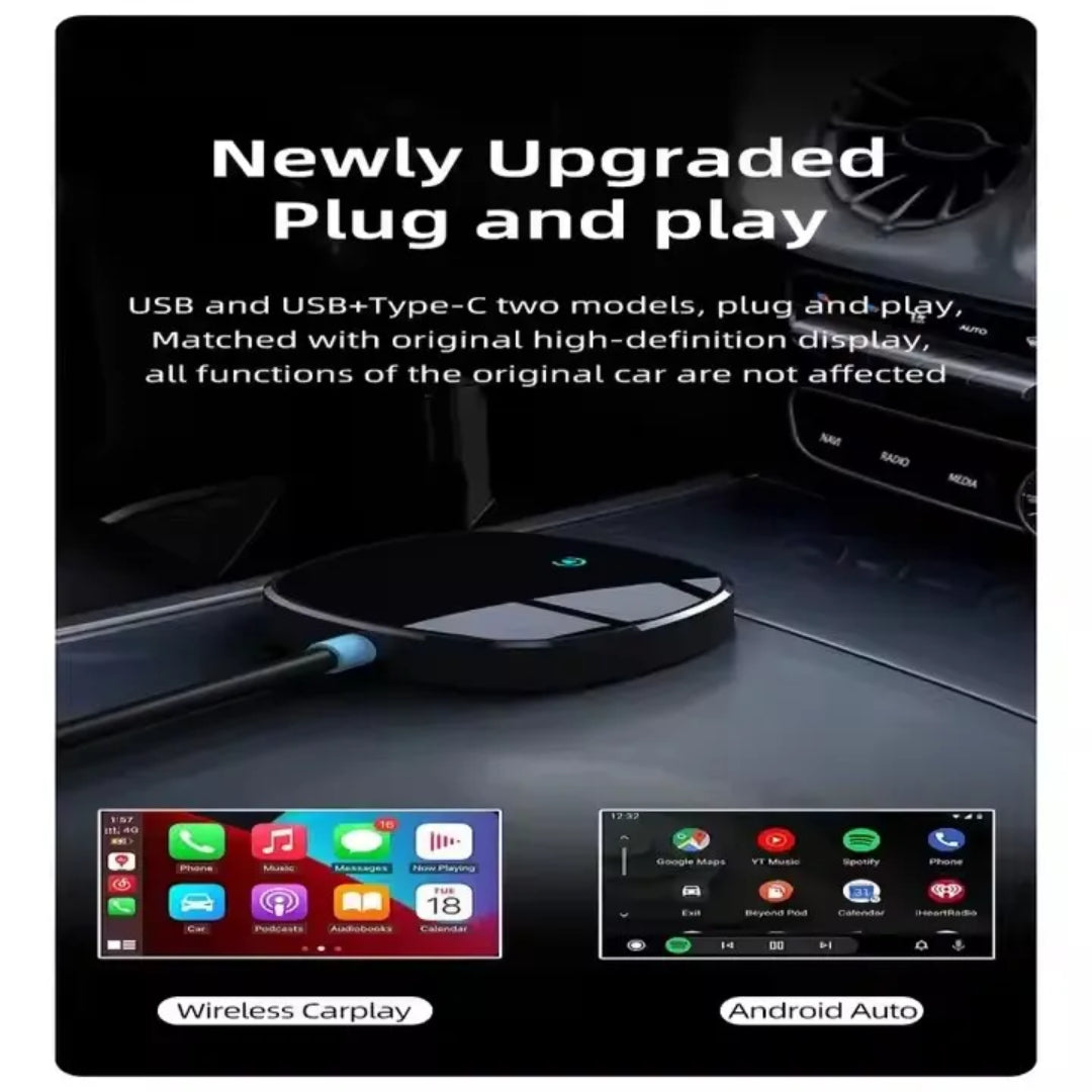 Carplay / Android Auto Adapter OEM ODM Wireless Car Play Ai Box Portable 2 in 1 Dongle Wireless Carplay Wired Wireless