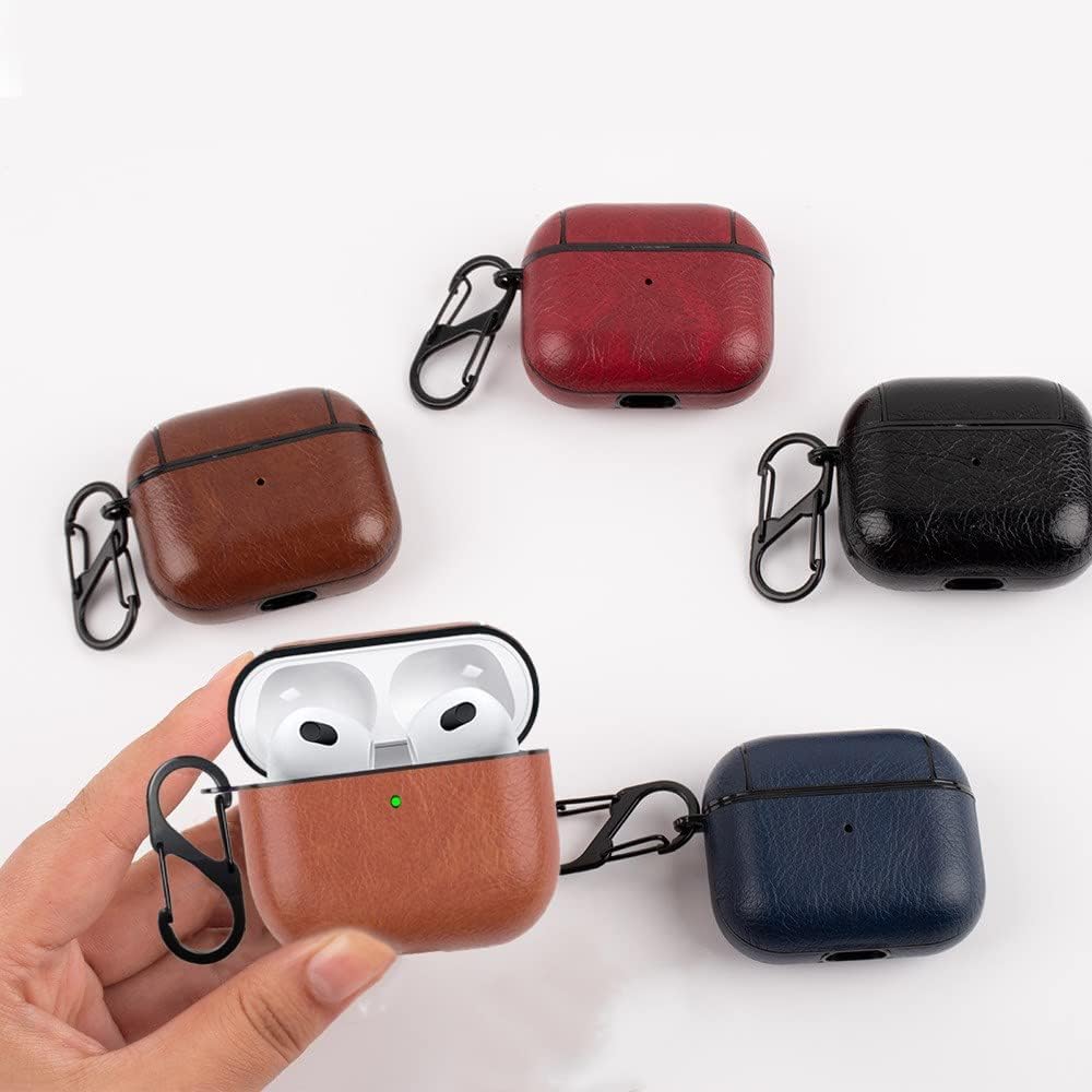 AirPods gen3 Case Cover Leather Case Cover For AirPods 3  PU Leather Portable Protective Shockproof Cover For Apple AirPods 3