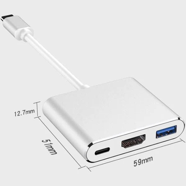 UCB-C / Type-C Male To PD + HDMI + USB 3.0 Female 3 In 1 Converter
