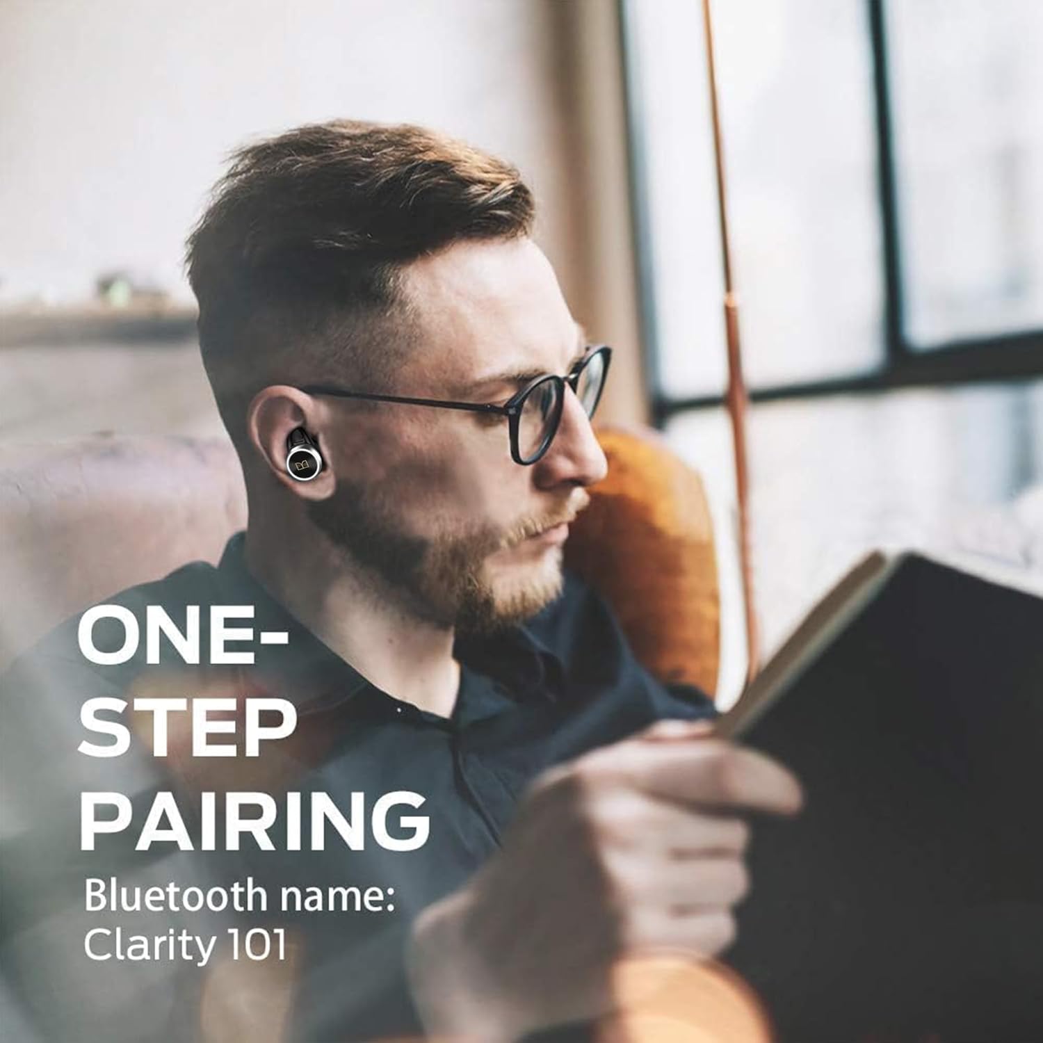 Monster Clarity 101 AirLinks Bluetooth Earbuds, in-Ear Wireless Headphones with Rotating Metal Charging Case, Bluetooth 5.0, with USB-C Charging Case, Clear Call,Deep Bass for Sports