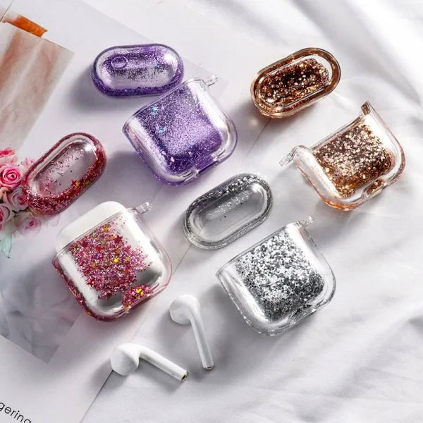 AirPods Case Glitter Liquid Cover Protector Air Pods Bumper Hard Coque Etui For Airpods Gen 2 Gen 1