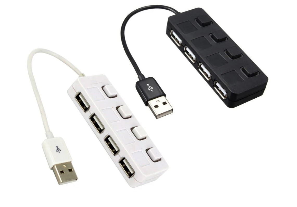 Pbuddy 4 Port USB-A Hub with Physical Security On/Off Switches