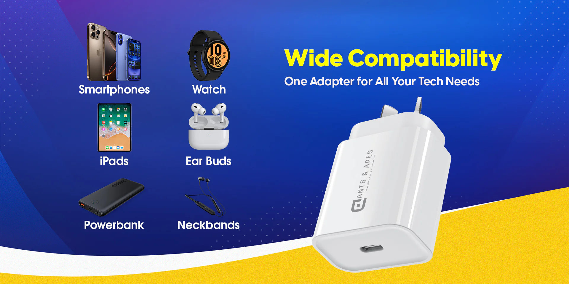 Ants & Apes 30w Pd C Gan Universal Fast Charger Ipad 10 11 12.9 13 Pro Smartphone Ear Buds Speakers iphone 12 13 14 15 16 Pro Max Plus Galaxy s22 23 24 25 Plus Fe Ultra