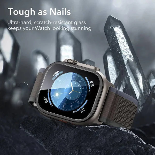 PBuddy 9H Tempered Glass Screen Protector for Apple Watch Ultra 49mm - Black (Frame)