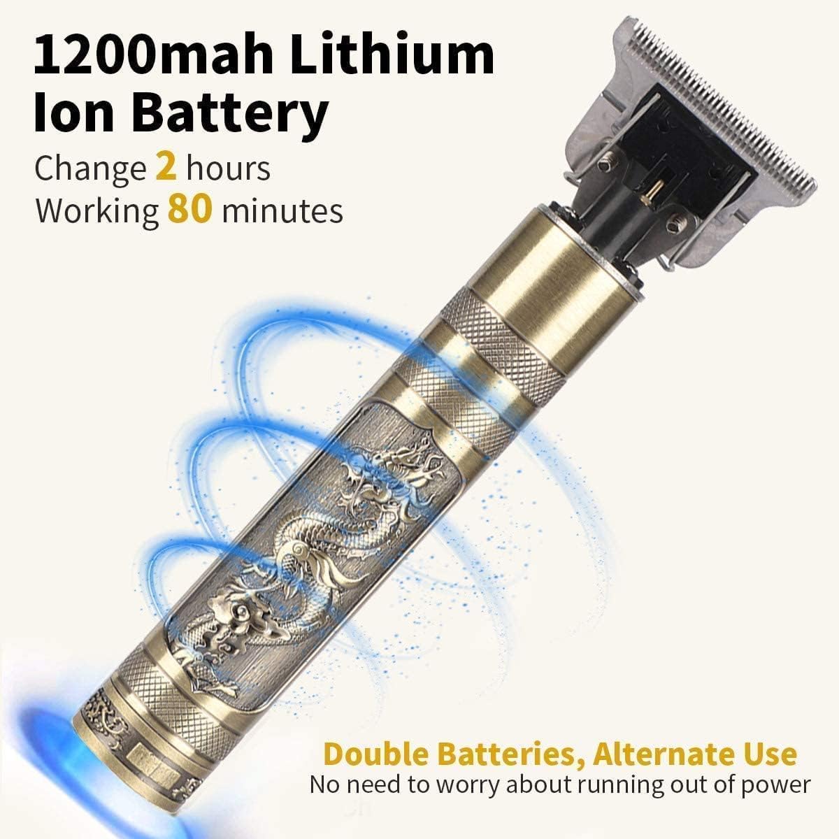 Pbuddy Multifunctional Beard Trimmer Hair Clippers Shaving and Barber Professional Barber Manganese Steel Blade Push Shear Barber Small Steel Gun (Copper 1)