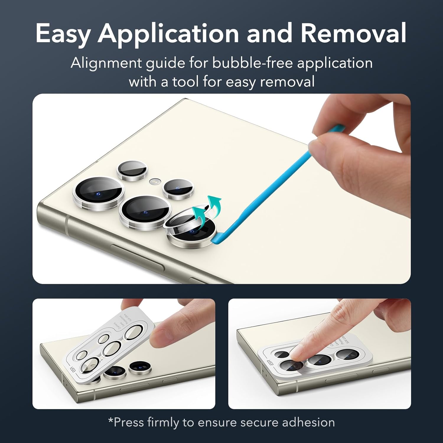 Samsung Galaxy S25 Ultra Camera Lens Protector – Individual Ultra-Thin Tempered Glass with Aluminum Edging, Case-Friendly (1 Set, Clear)