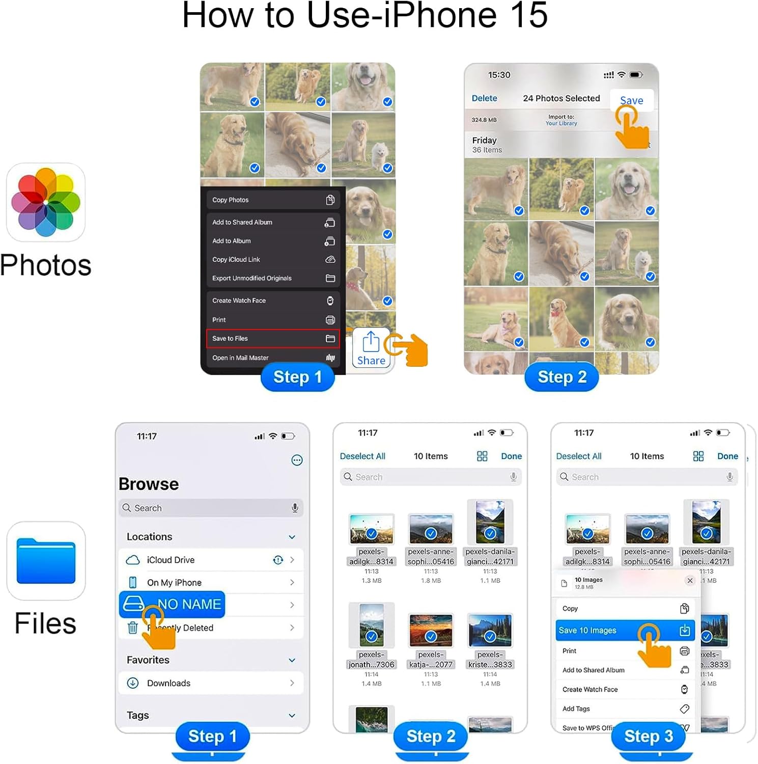 Pbuddy USB-C SD/TF/USB 2.0 Memory Card Reader for iPone 16/15 Pro Max Plus, 3 in 1 USB C Adapter for Samsung Galaxy S25/S24/S23, Android, Camera, PC, Laptop