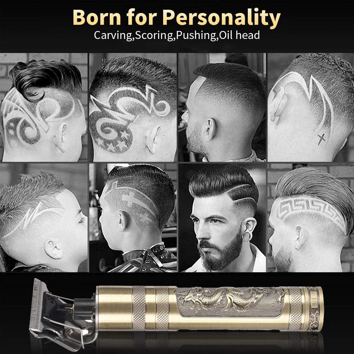 Pbuddy Multifunctional Beard Trimmer Hair Clippers Shaving and Barber Professional Barber Manganese Steel Blade Push Shear Barber Small Steel Gun (Copper 1)