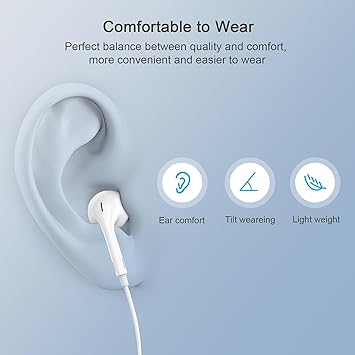 Apple Earbuds, USB C Wired Earphones Noise Canceling Isolating with USB-C Plug (Built-in Microphone & Volume Control) for Phone 15 Android Smartphone and Other USB C Type C Device