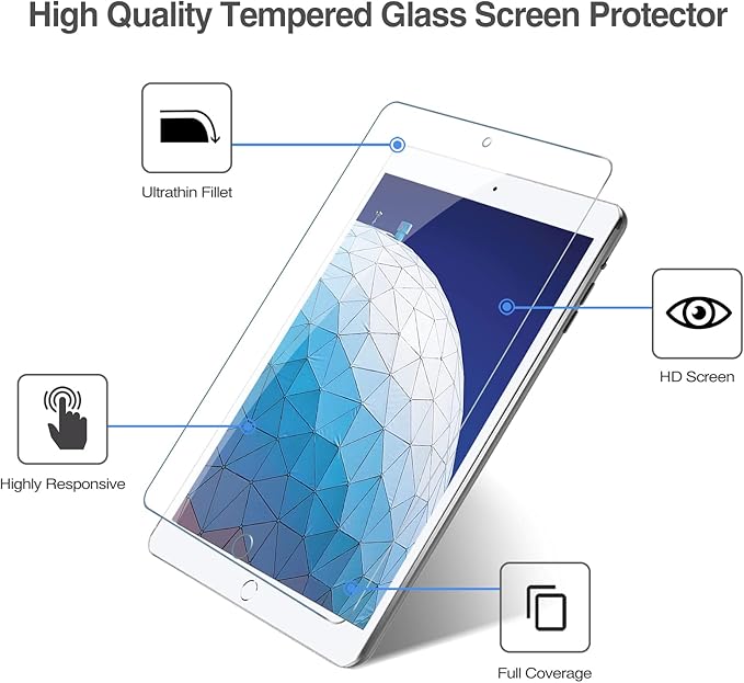 2 Pack For Apple iPad Air (3rd Gen) / Pro 10.5-inch 9H Tempered Glass Screen Protector