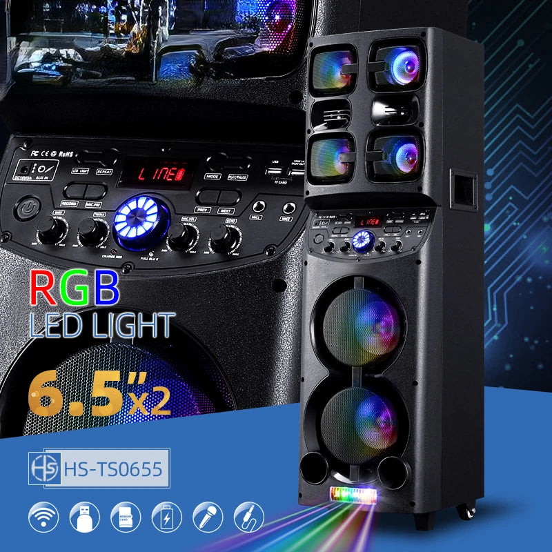 Professional Battery bluetooth speaker with Led light i5-big speaker