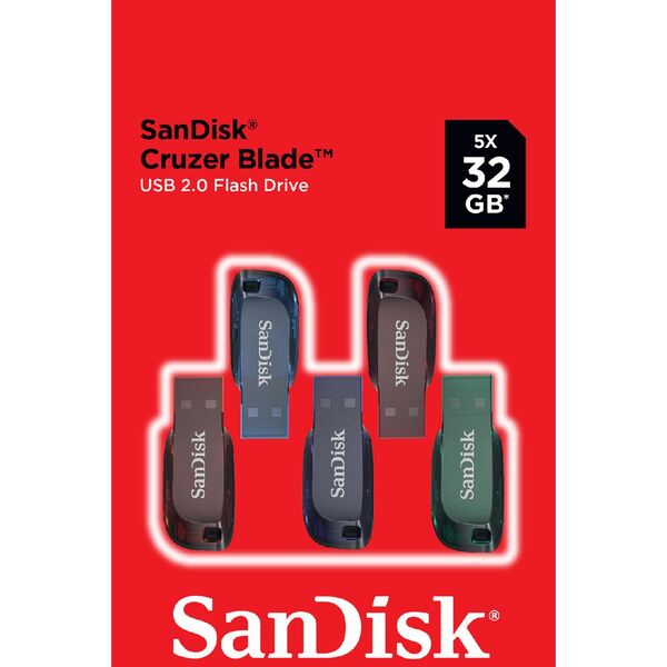 SanDisk 32GB Cruzer Blade USB Flash Drive 5 Pack