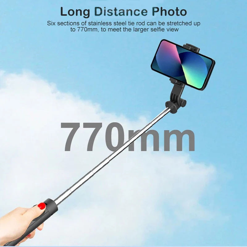 Stainless Steel Selfie Stick Tripod Bluetooth Mini Size - YS03