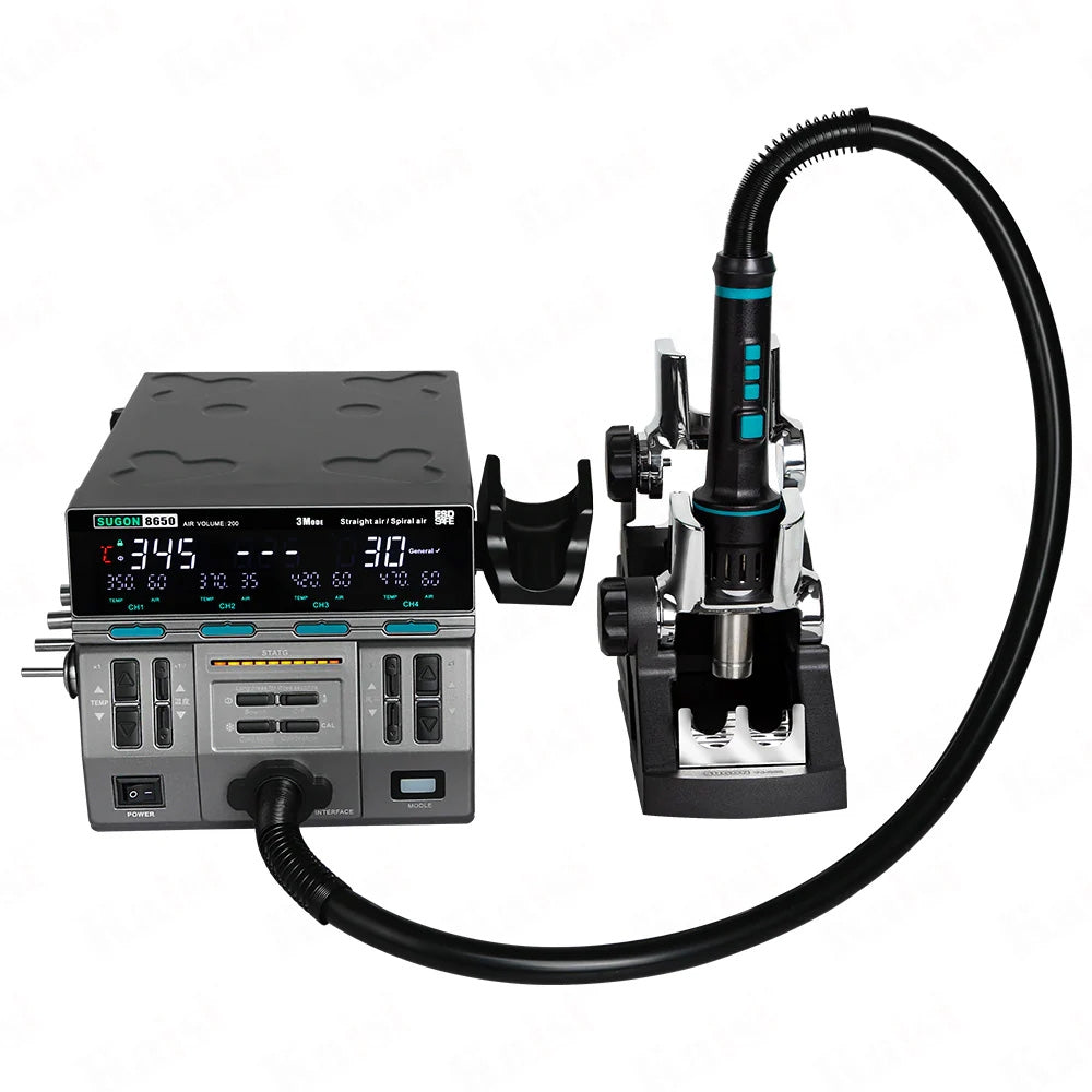 SUGON 8650 3-Mode Intelligent Hot Air Gun BGA Desoldering Rework Station (New Upgrade - Pluggable Handle)