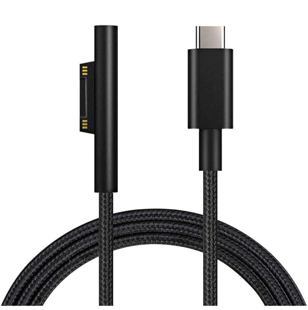 Surface Connect to USB-C Charging Cable Compatible for Microsoft Surface Pro 7/6/5/4/3 Surface Laptop1/2, 45W 15V PD Charging Works with PD Power Supply-1.5 Meters