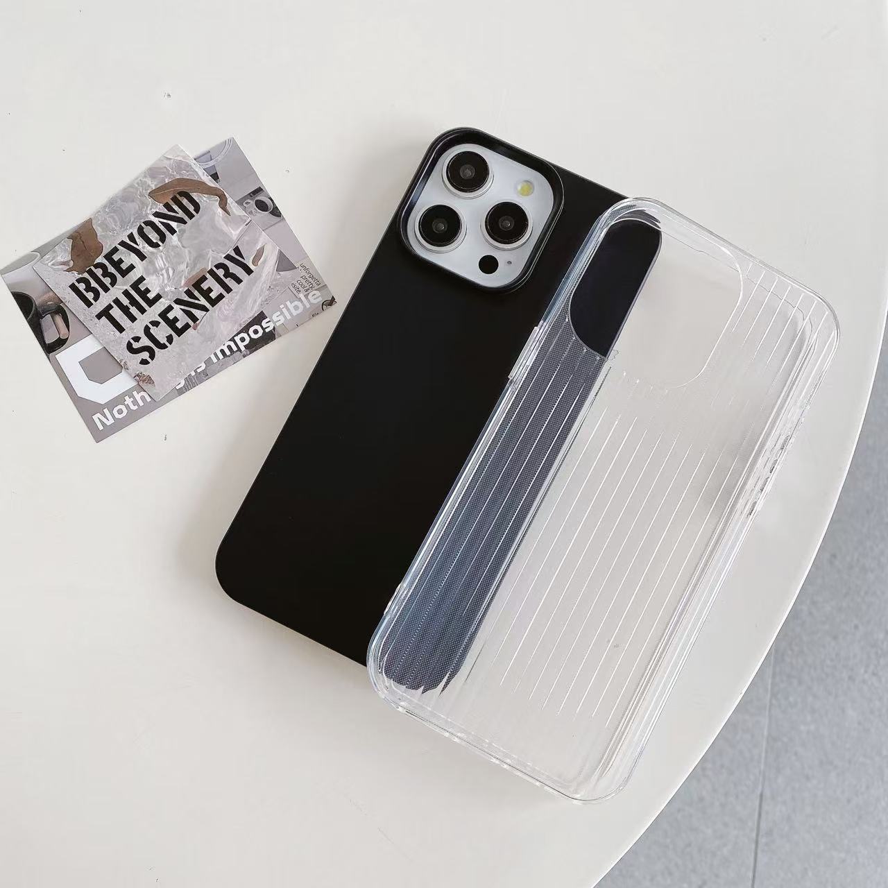 Two piece clear/black 16 plus Liquid Silicone Case for iPhone: MagSafe Compatible, Sporty Wireless Charging for 16 plus
