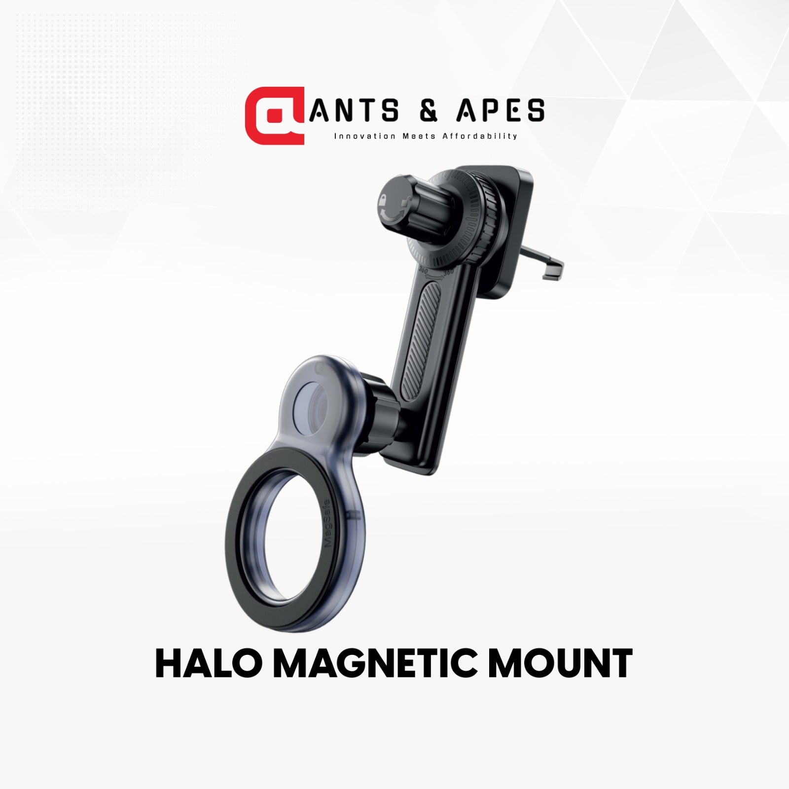Ants & Apes Halo Magsafe Car Vent Phone Magnetic Ring Mount Cell Phone Holder Rotatable Swing 360 Degree Phone Holder for iPhone x xs 11 12 13 14 15 16 pro max Samsung s20 s21 s22 s23 s24 Fe Plus Ultra
