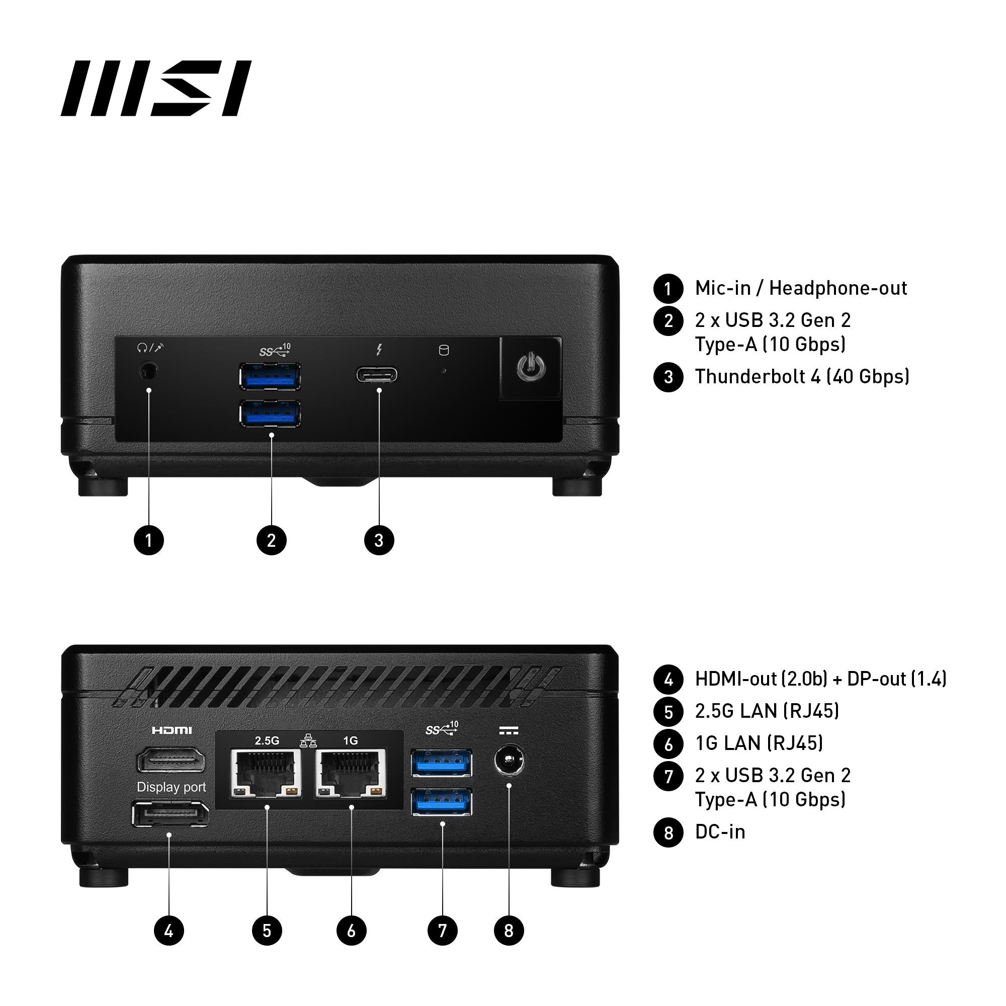 MSI Cubi 5 12M-024AU Mini Desktop PC NUC intel i5 512GB SSD 8GB Ram