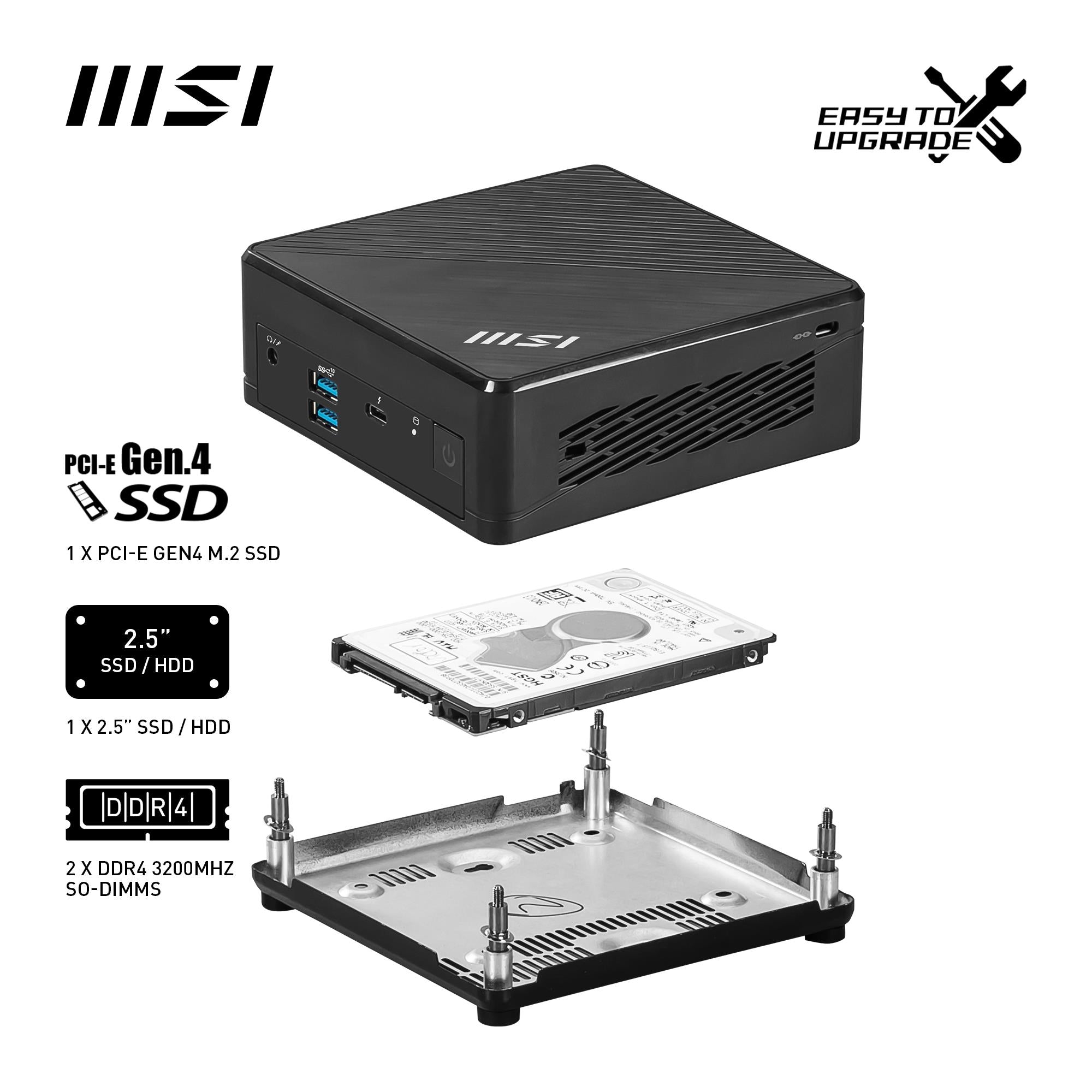 MSI Cubi 5 12M-024AU Mini Desktop PC NUC intel i5 512GB SSD 8GB Ram