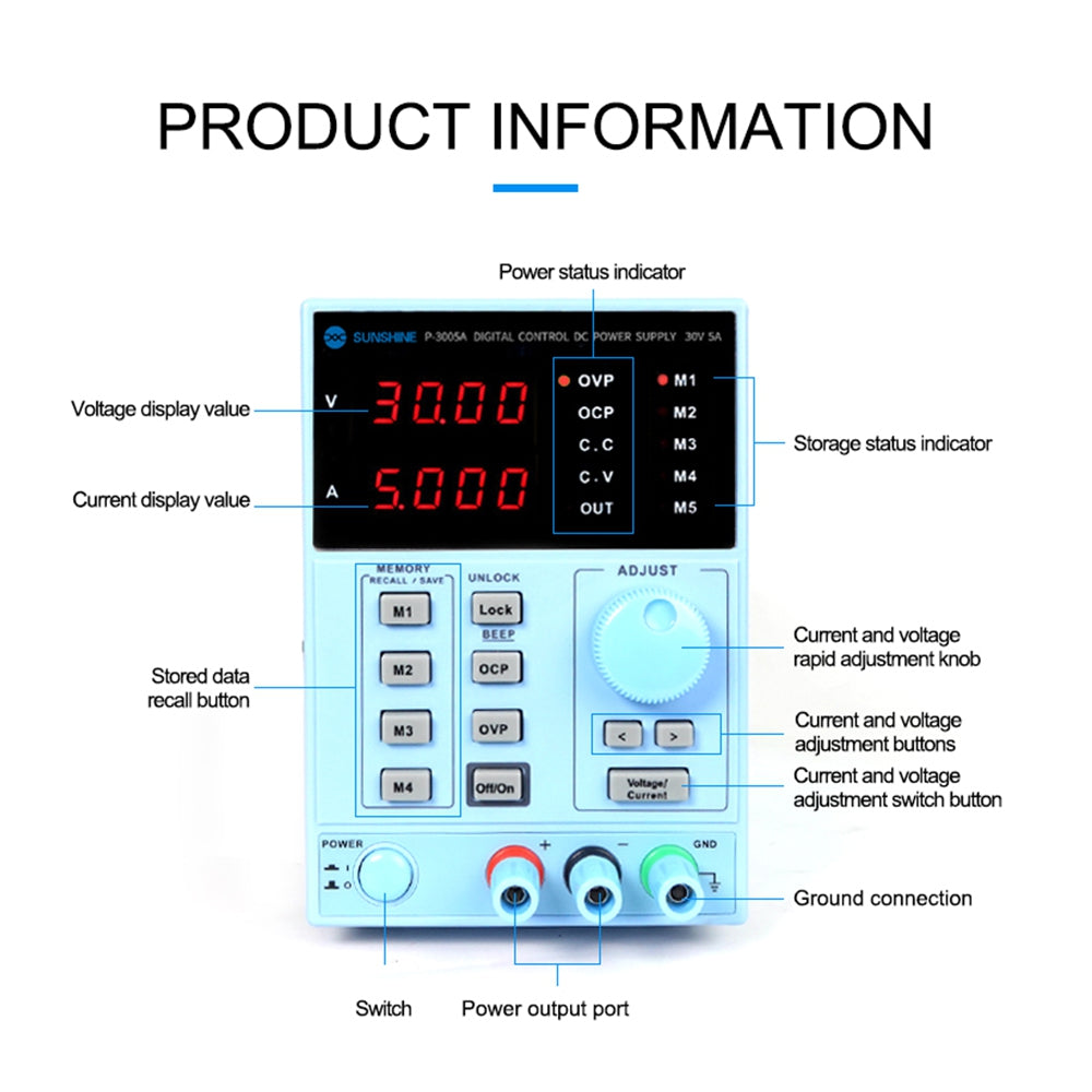 SUNSHINE P-3005A NC Programmable DC Stabilized Power Supply
