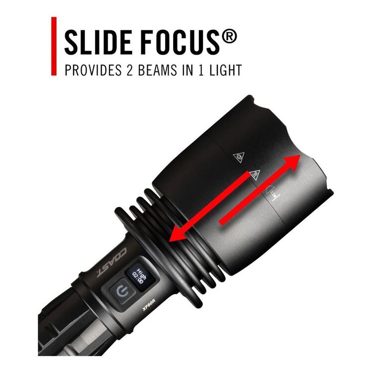 COAST XP80R 15,000 Lumen Rechargeable LED Flashlight – Dual Power, POWERiQ™ Display & Ultra View Flood Beam (Retail Box Damage)