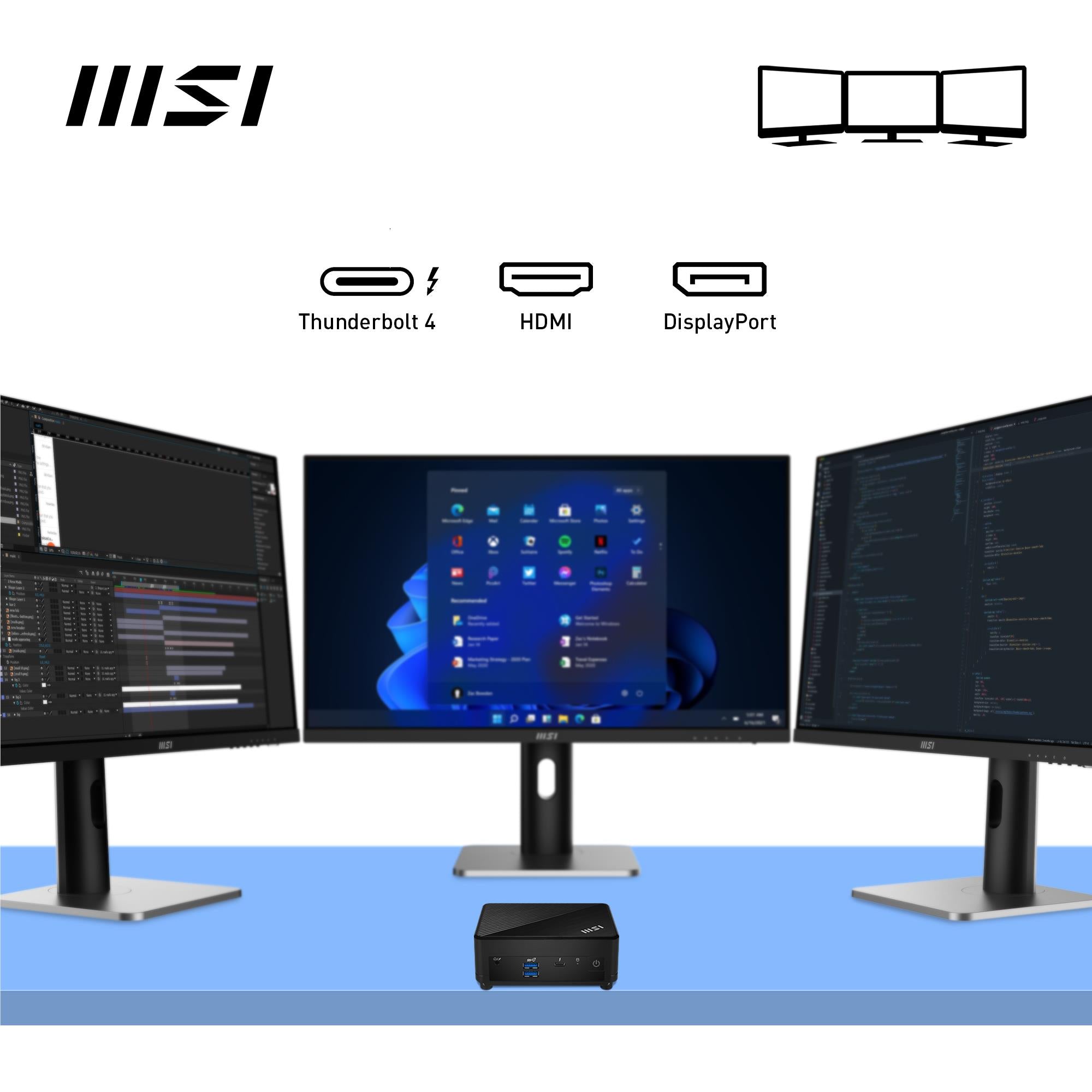 MSI Cubi 5 12M-024AU Mini Desktop PC NUC intel i5 512GB SSD 8GB Ram