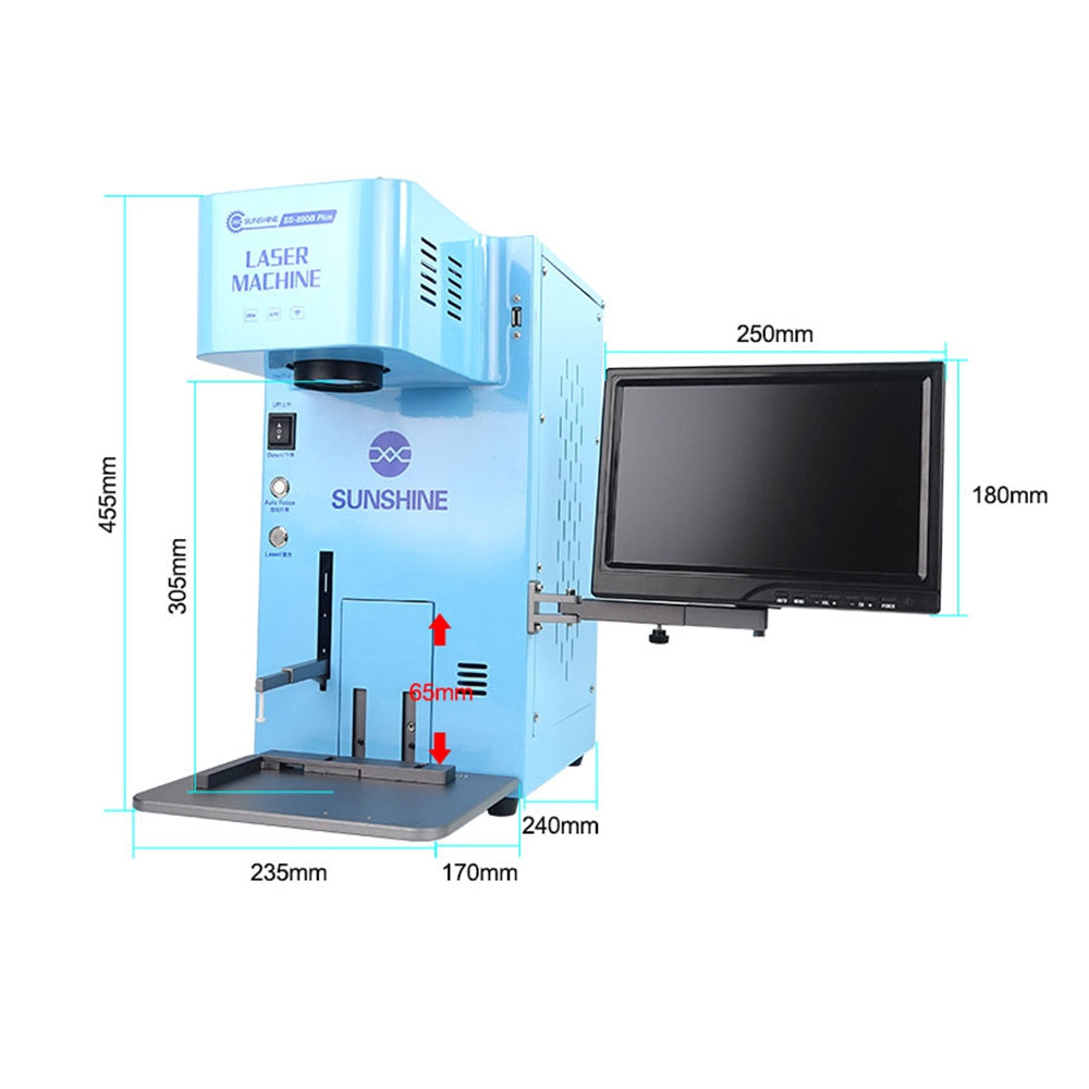 SUNSHINE SS-890B Plus Multi-function Fiber Laser Marking Machine Mobile Phone Wireless Control Laser Marking Auto Focus