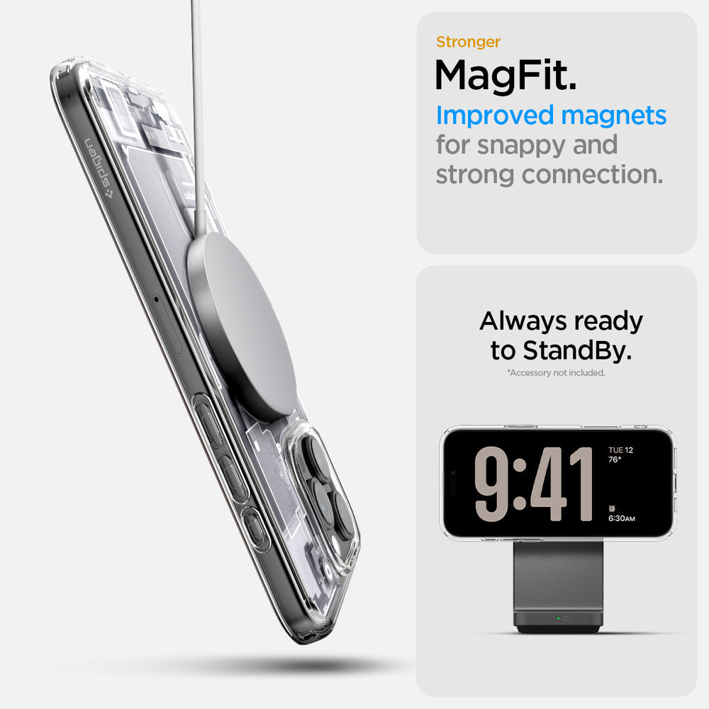 SPIGEN Ultra Hybrid Neo One MagFit for iPhone 16, Compatible with MagSafe Magnetic Ring, Sleek Internal Design Air Cushion TPU Bumper Raised Edges Cover