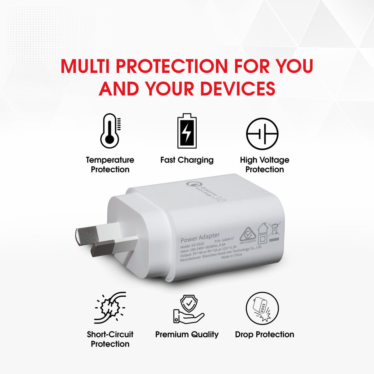 Ants & Apes  18W QC3.0 Fast Charging USB A Universal Charger Ipad 10 11 12.9 13 Pro Smartphone Ear Buds Speakers iphone 12 13 14 15 16 Pro Max Plus Galaxy s22 23 24 25 Plus Fe Ultra